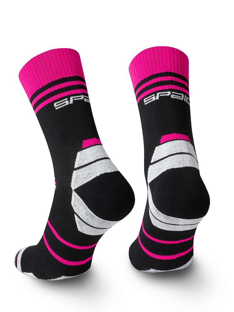 Spaio SPAIO CALZINI DA CORSA POWERFUL BLACK/WHITE/FUXIA Fornitura limitata