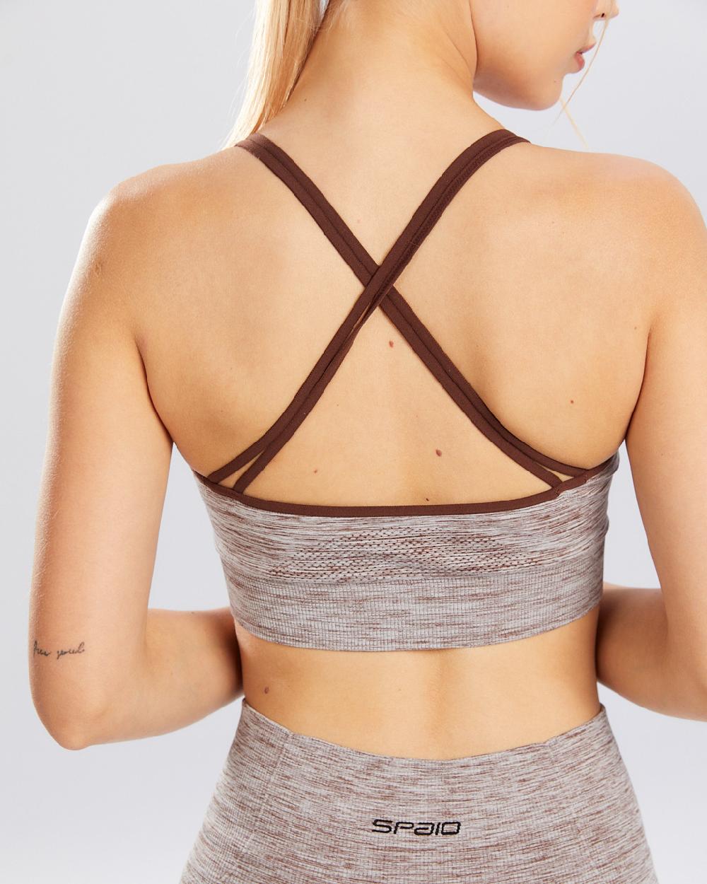 Spaio SPAIO REGGISENO SPORTIVO MELANGE COFFEE Negozio online di fabbrica