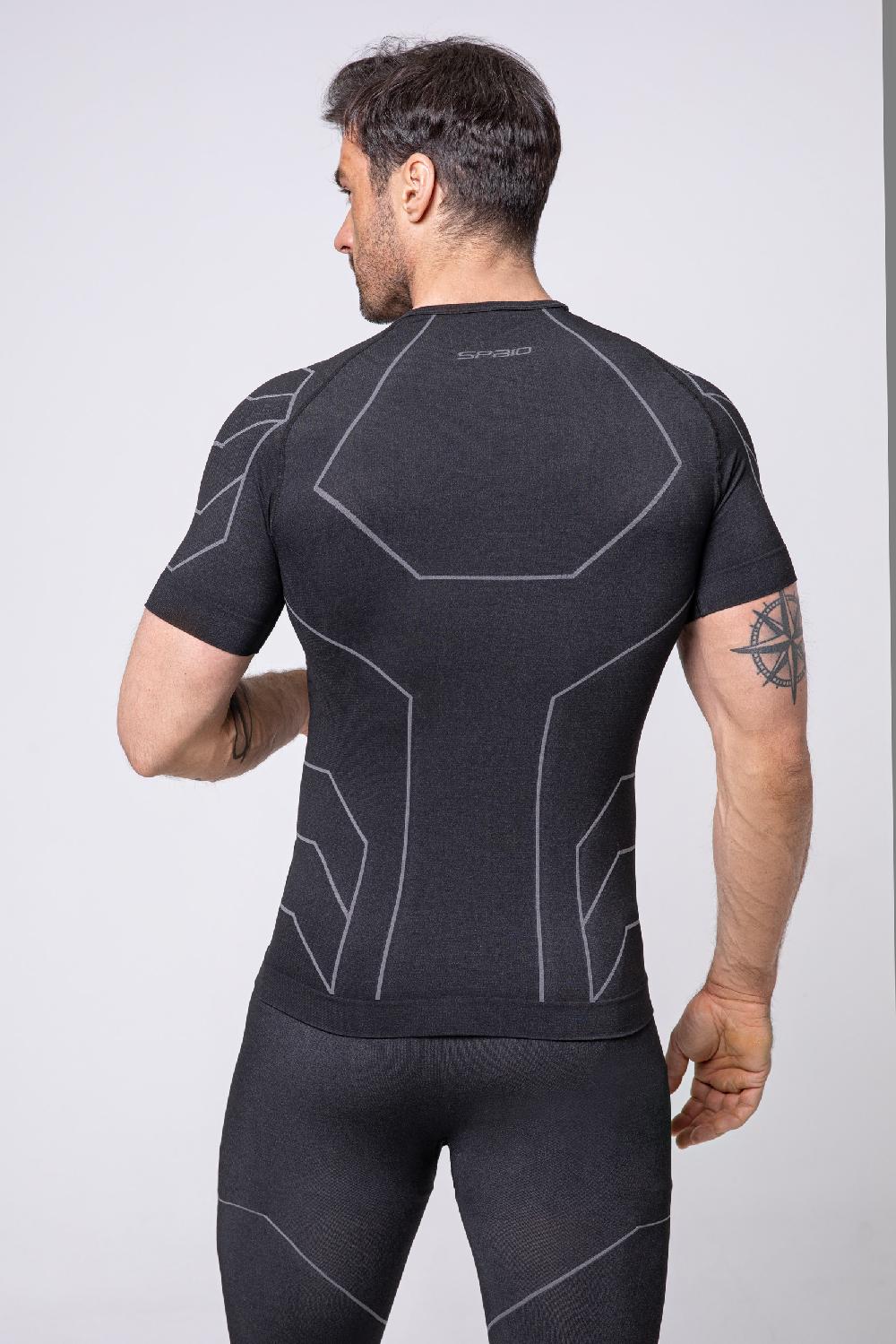 Spaio MAGLIETTA DA UOMO MC "RAPID" NERO/GRIGIO Offerta San Valentino