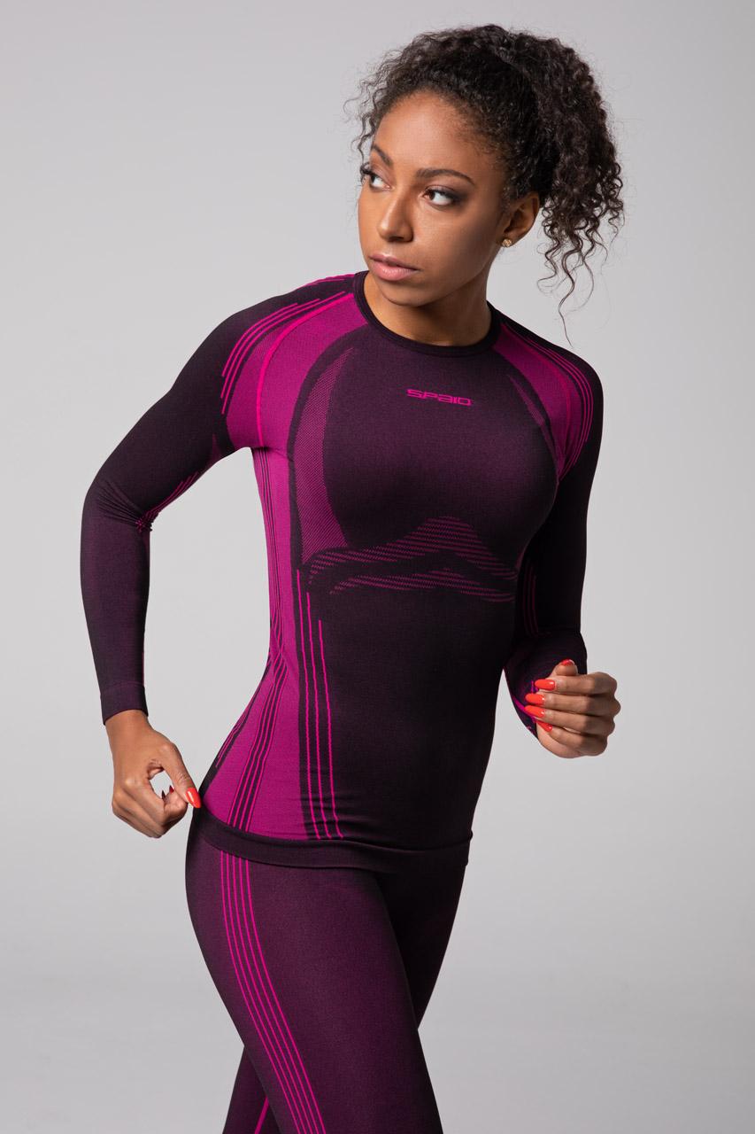 Spaio SPAIO MAGLIA M/L TERMOATTIVA POWERFUL NERO/FUXIA Sconti VIP