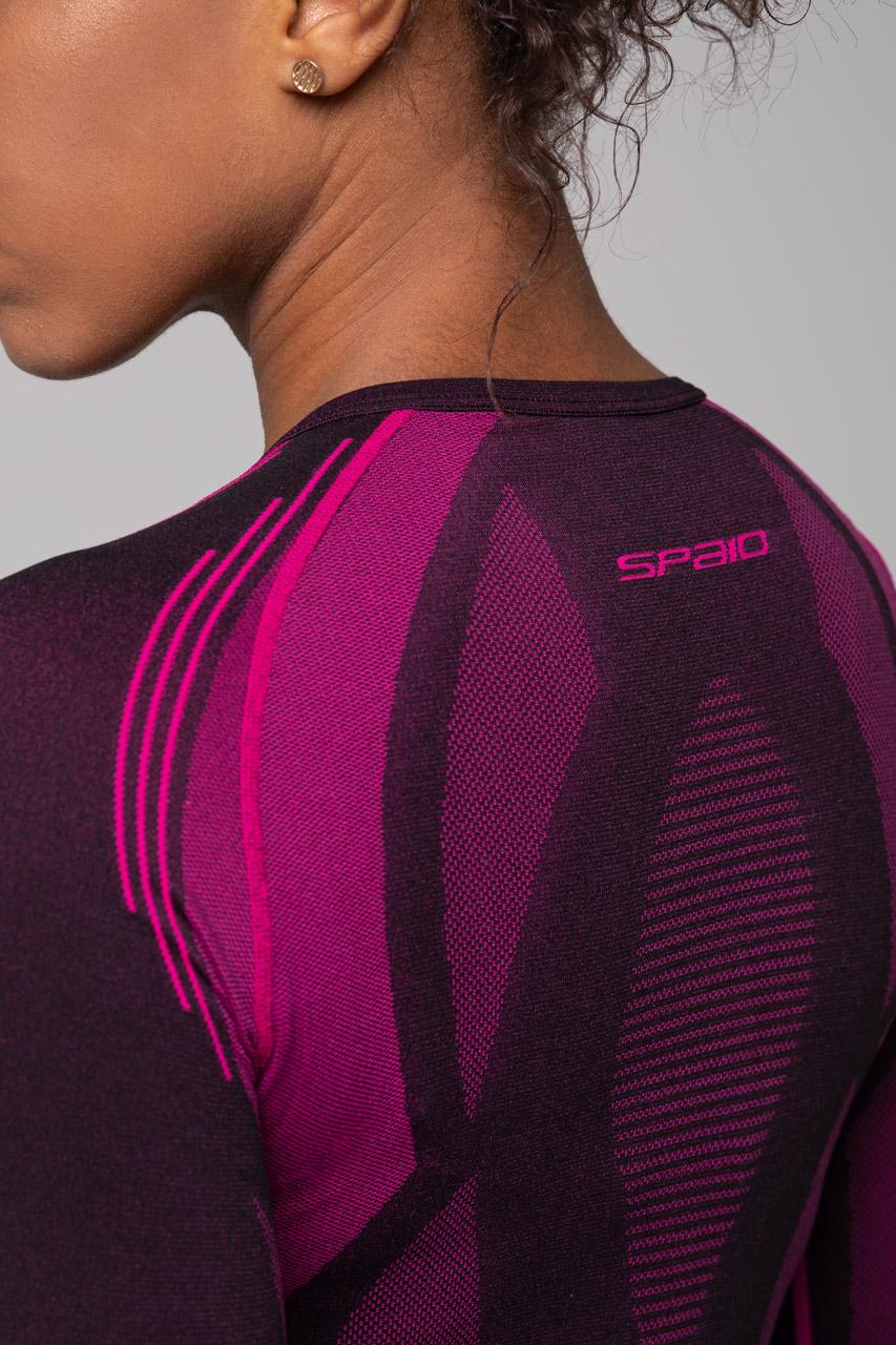 Spaio SPAIO MAGLIA M/L TERMOATTIVA POWERFUL NERO/FUXIA Sconti VIP