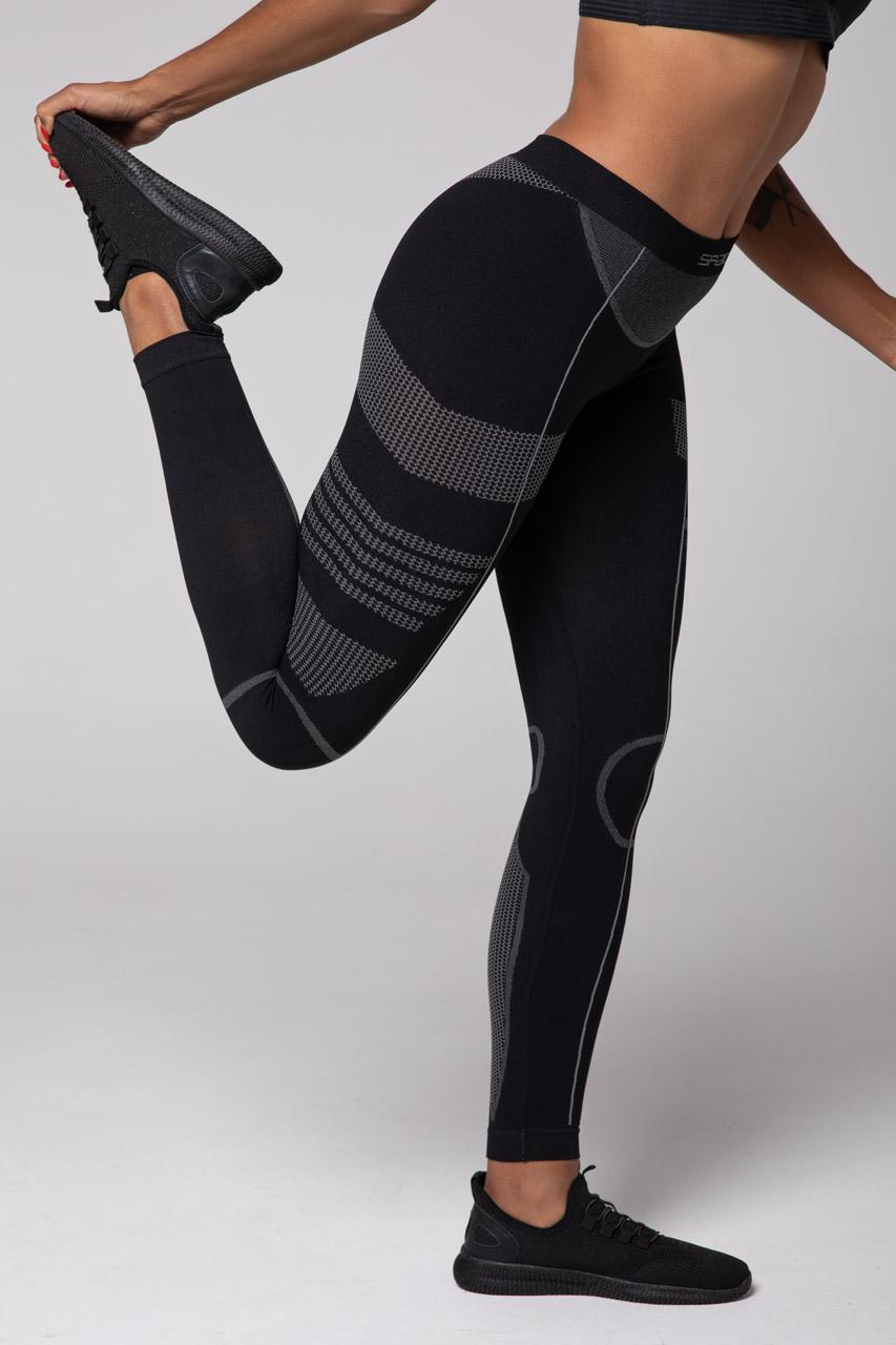 Spaio SPAIO LEGGINS TERMOATTIVI "THERMO-EVO" DONNA NERO/GRIGIO Super sconto