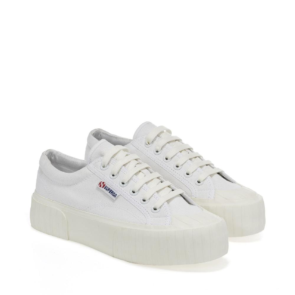 Superga 2631 STRIPE PLATFORMWHITE-WHITE AVORIO Affare Del Giorno