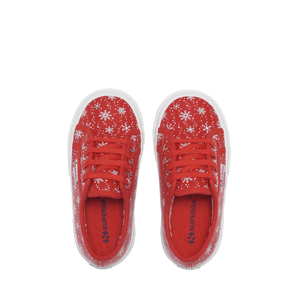 Superga 2750 KIDS VEGAN MATERIAL SNOWFLAKESRED-SNOWFLAKES Offerte