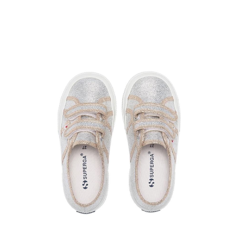 Superga 2750-LAMESTRAPJGREY SILVER-GOLD Italia
