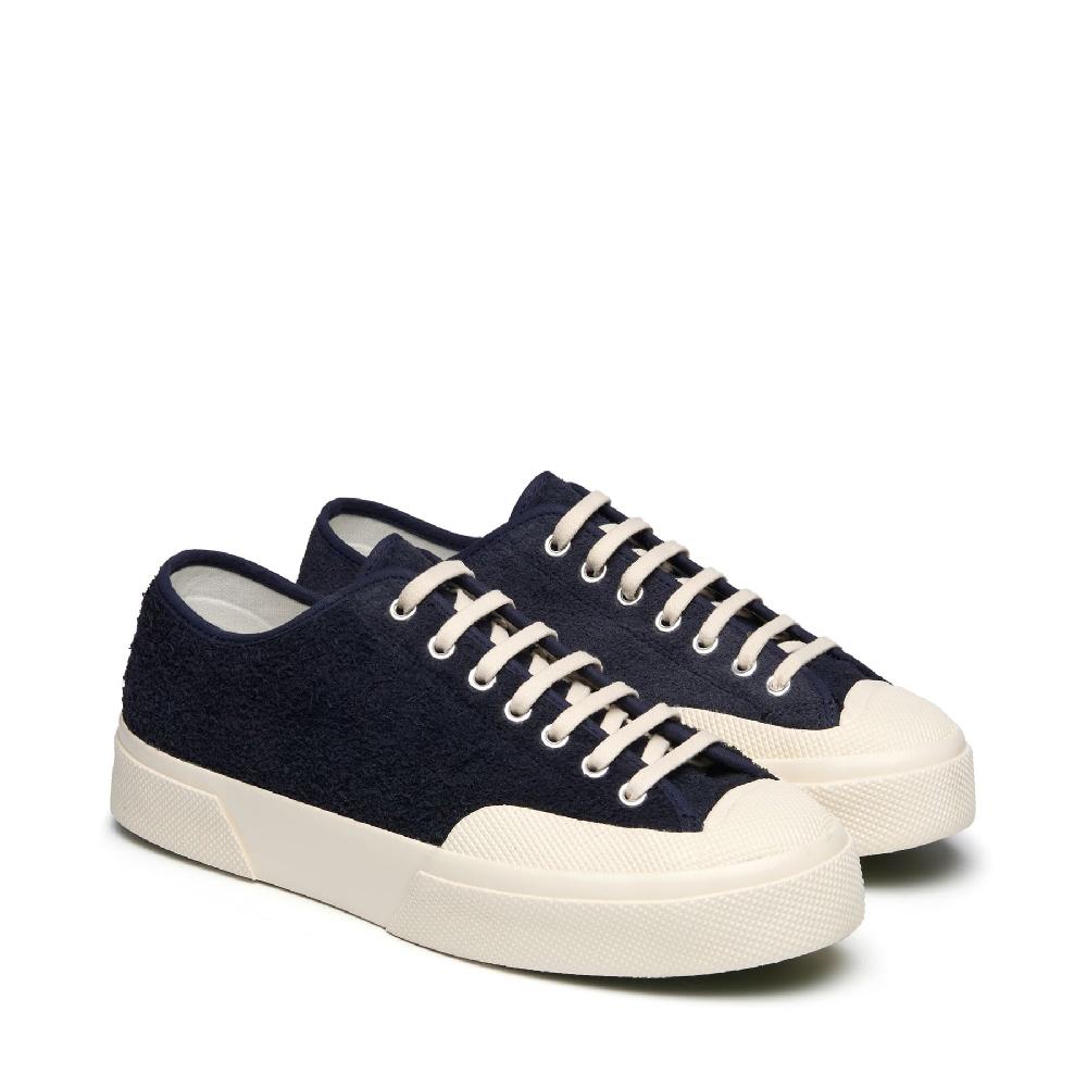 Superga 2432 WORKS HAIRY SUEDENAVY-OFF WHITE Nuovo