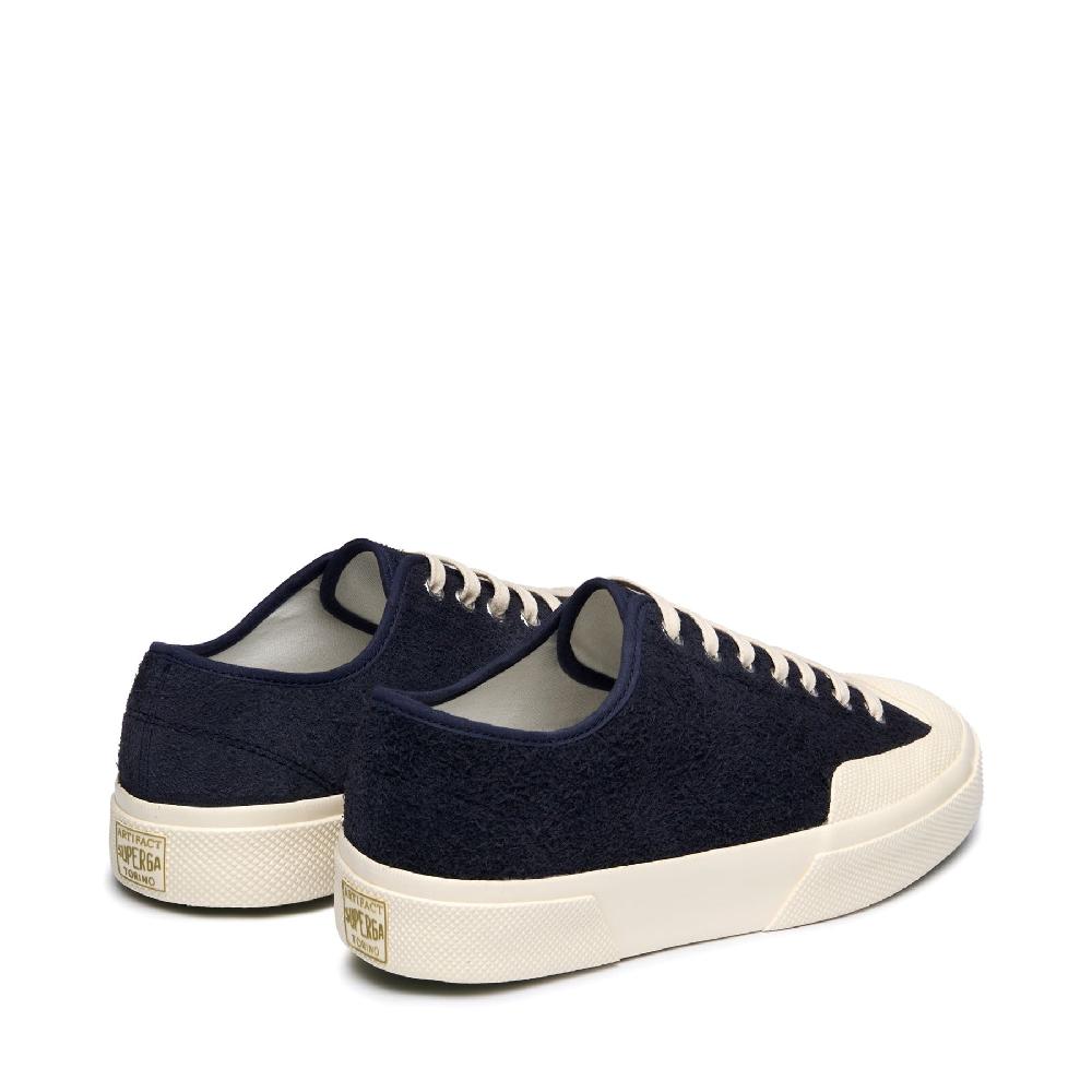 Superga 2432 WORKS HAIRY SUEDENAVY-OFF WHITE Nuovo