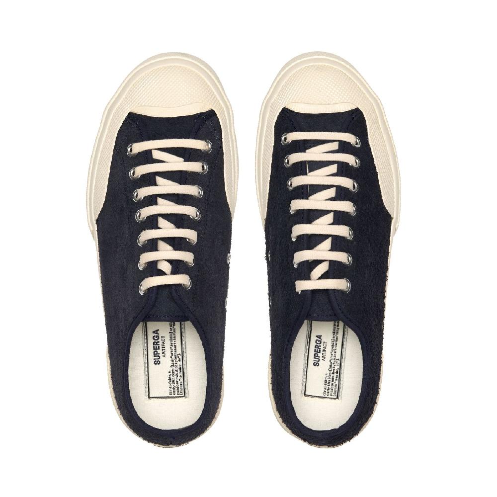 Superga 2432 WORKS HAIRY SUEDENAVY-OFF WHITE Nuovo