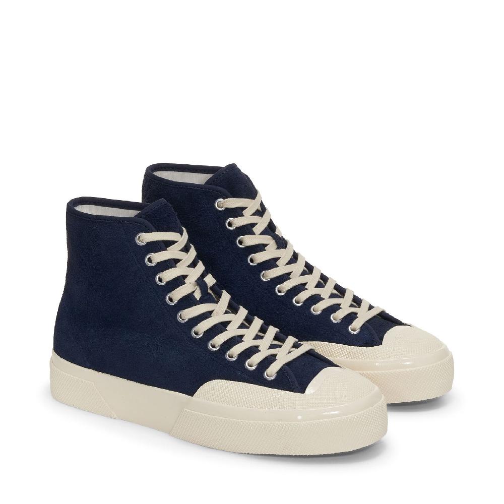 Superga 2433 WORKS HAIRY SUEDENAVY-OFF WHITE Vendita
