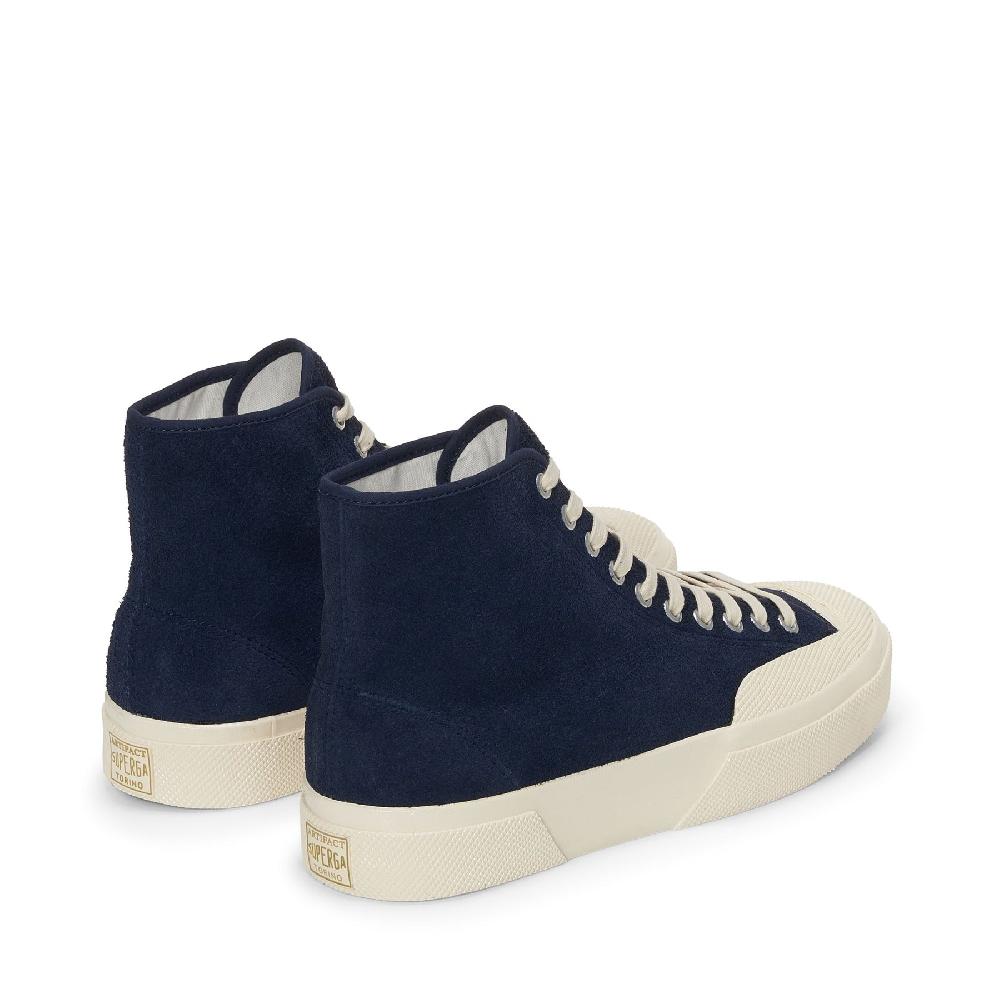 Superga 2433 WORKS HAIRY SUEDENAVY-OFF WHITE Vendita