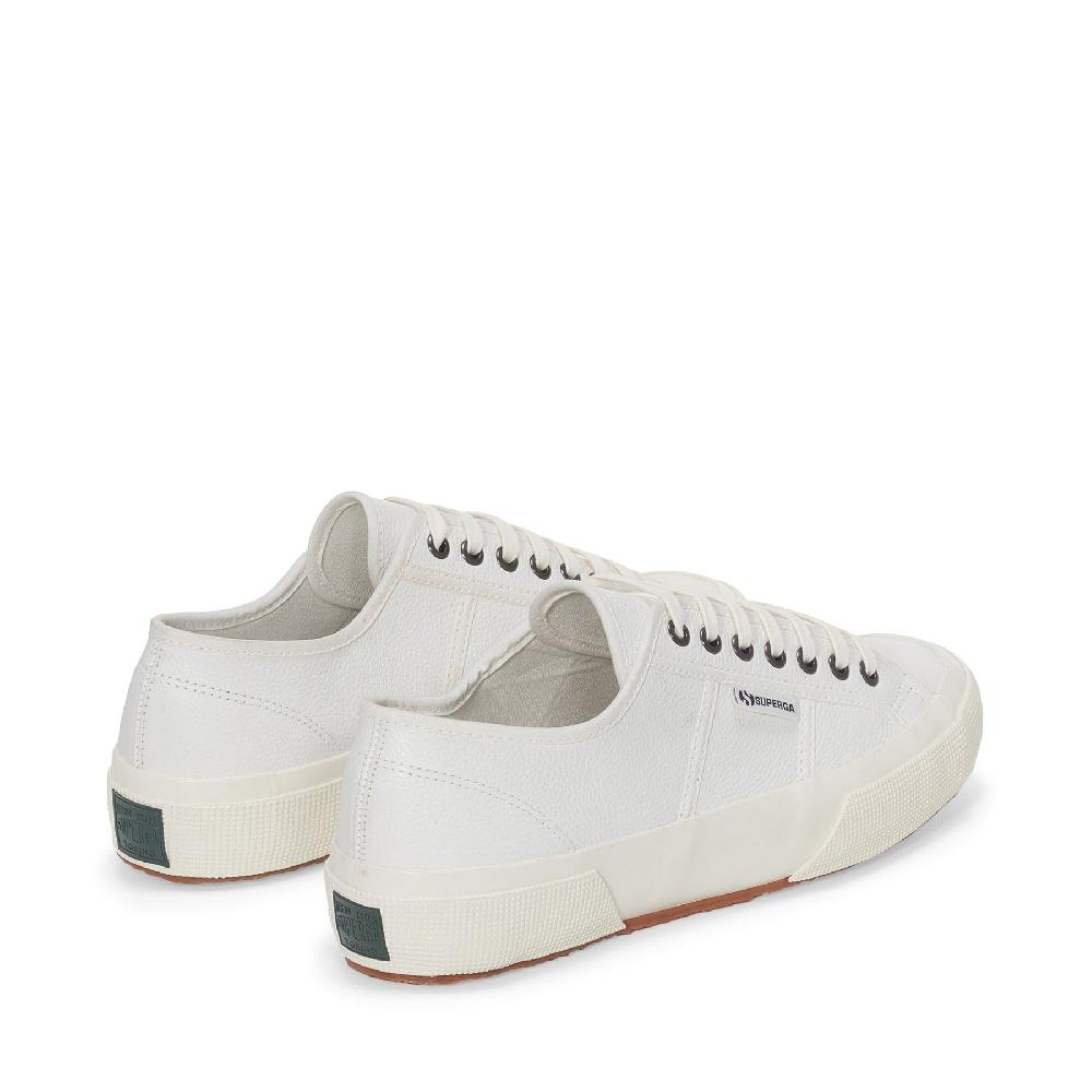 Superga 2750 OG LEATHERWHITE-WHITE AVORIO Spedizione Gratuita