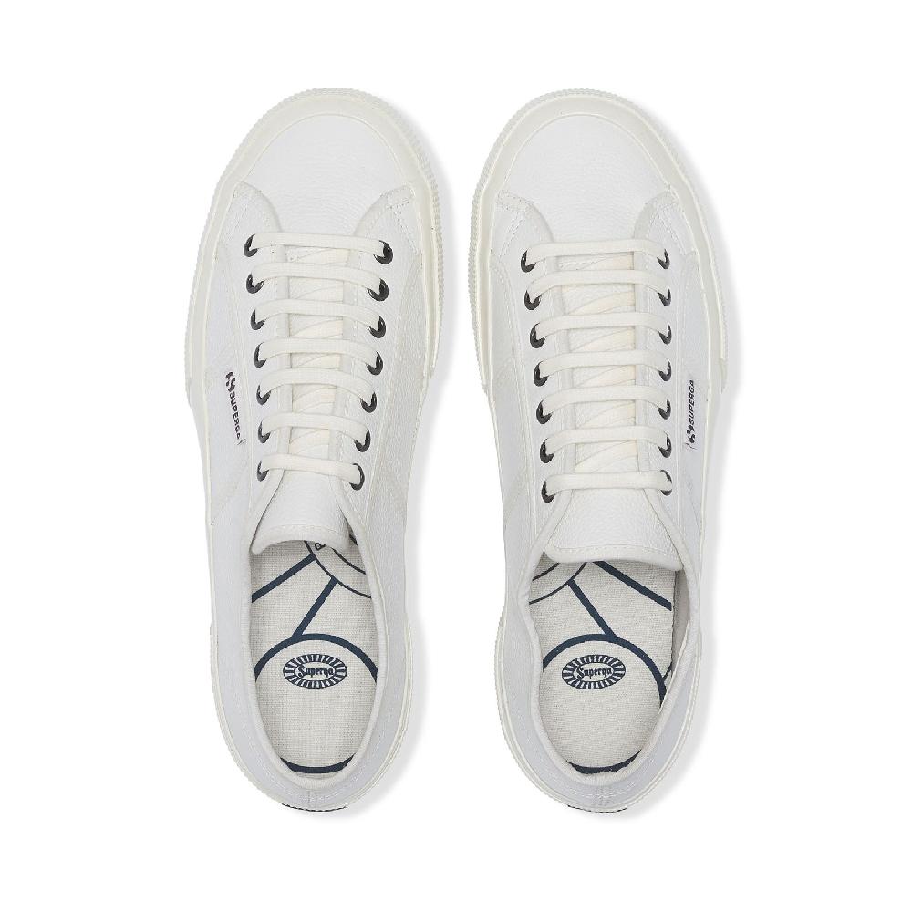 Superga 2750 OG LEATHERWHITE-WHITE AVORIO Spedizione Gratuita