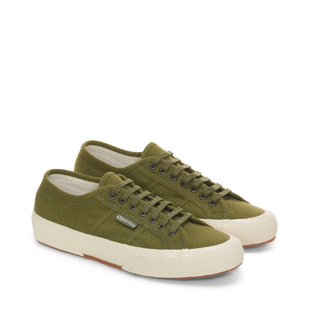 Superga 2750 OG HERRINGBONEGREEN-OFF WHITE Sconto