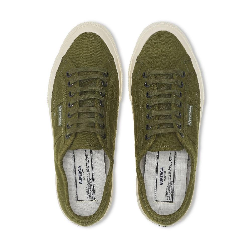 Superga 2750 OG HERRINGBONEGREEN-OFF WHITE Sconto