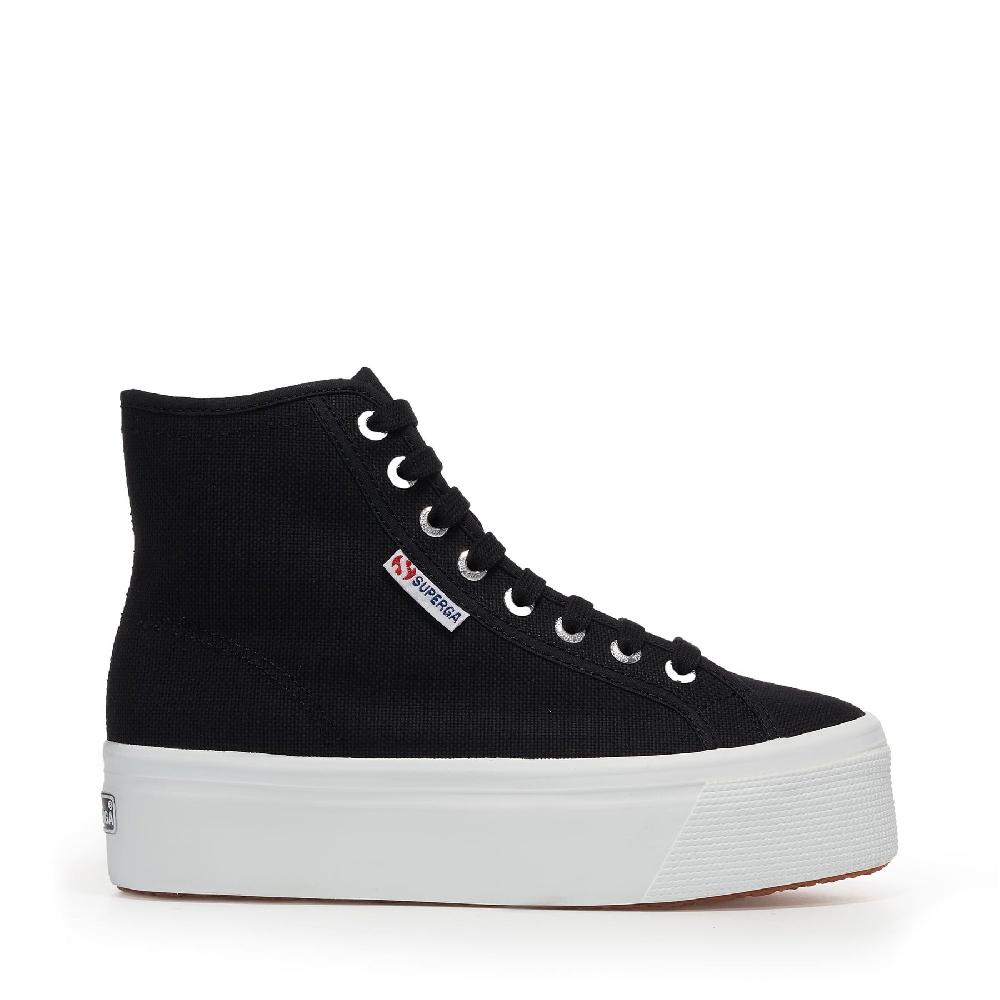 Superga 2708 HI TOPBLACK-FWHITE Vendite Flash