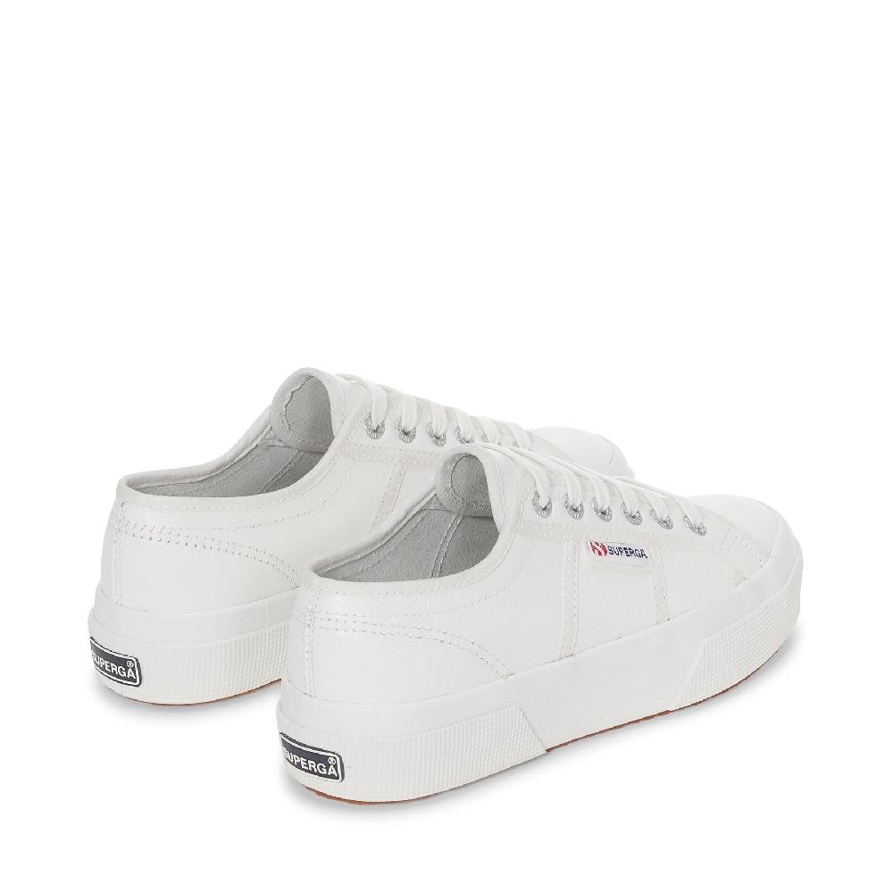Superga 2740 PLATFORM TUMBLED LEATHERWHITE Spedizione Gratuita