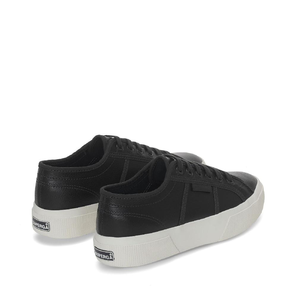 Superga 2740 PLATFORM TUMBLED LEATHERBLACK BRISTOL-FAVORIO Qualità Garantita