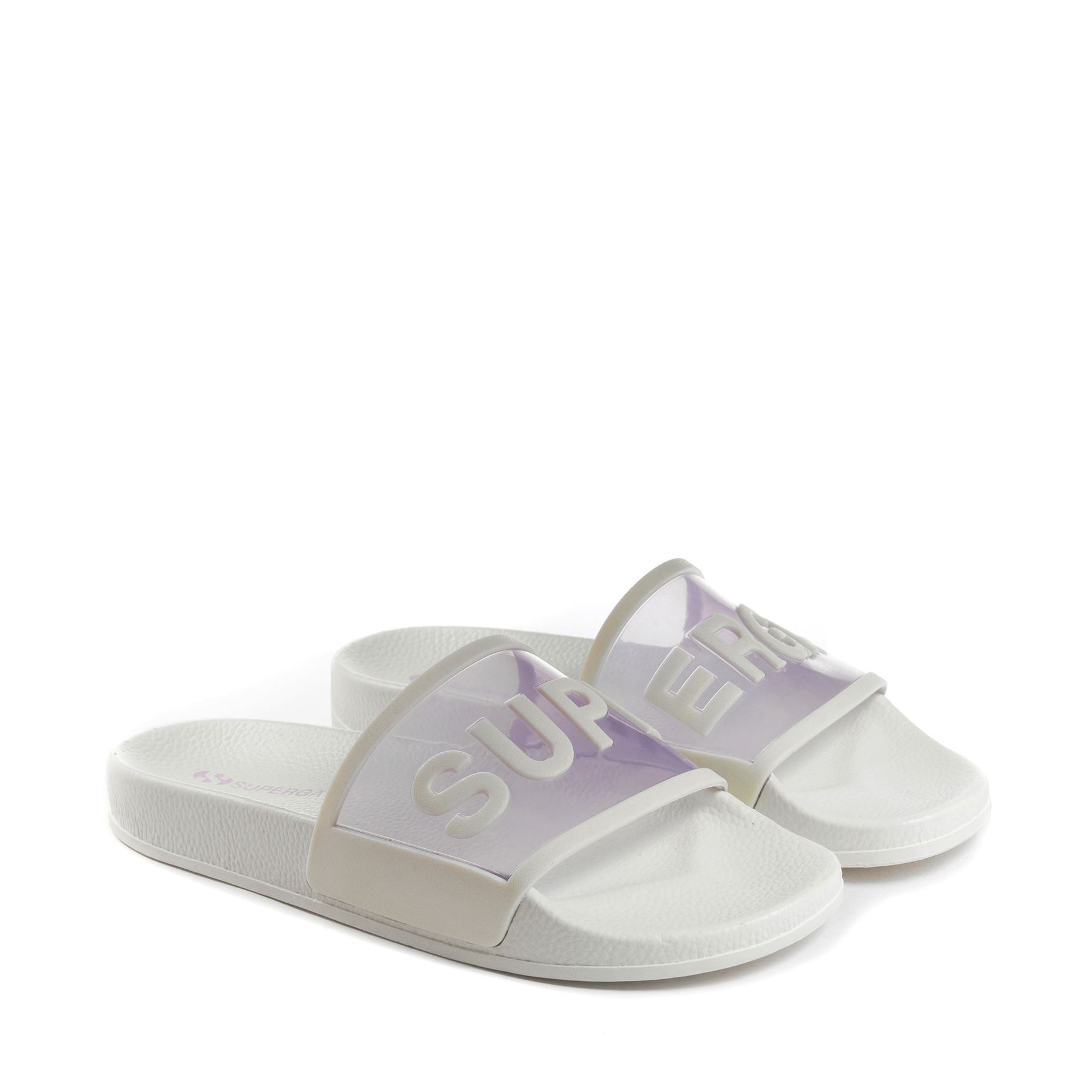 Superga 1908 SLIDES CLEAR IDENTITYWHITE AVORIO-VIOLET LILLA Consegna Veloce