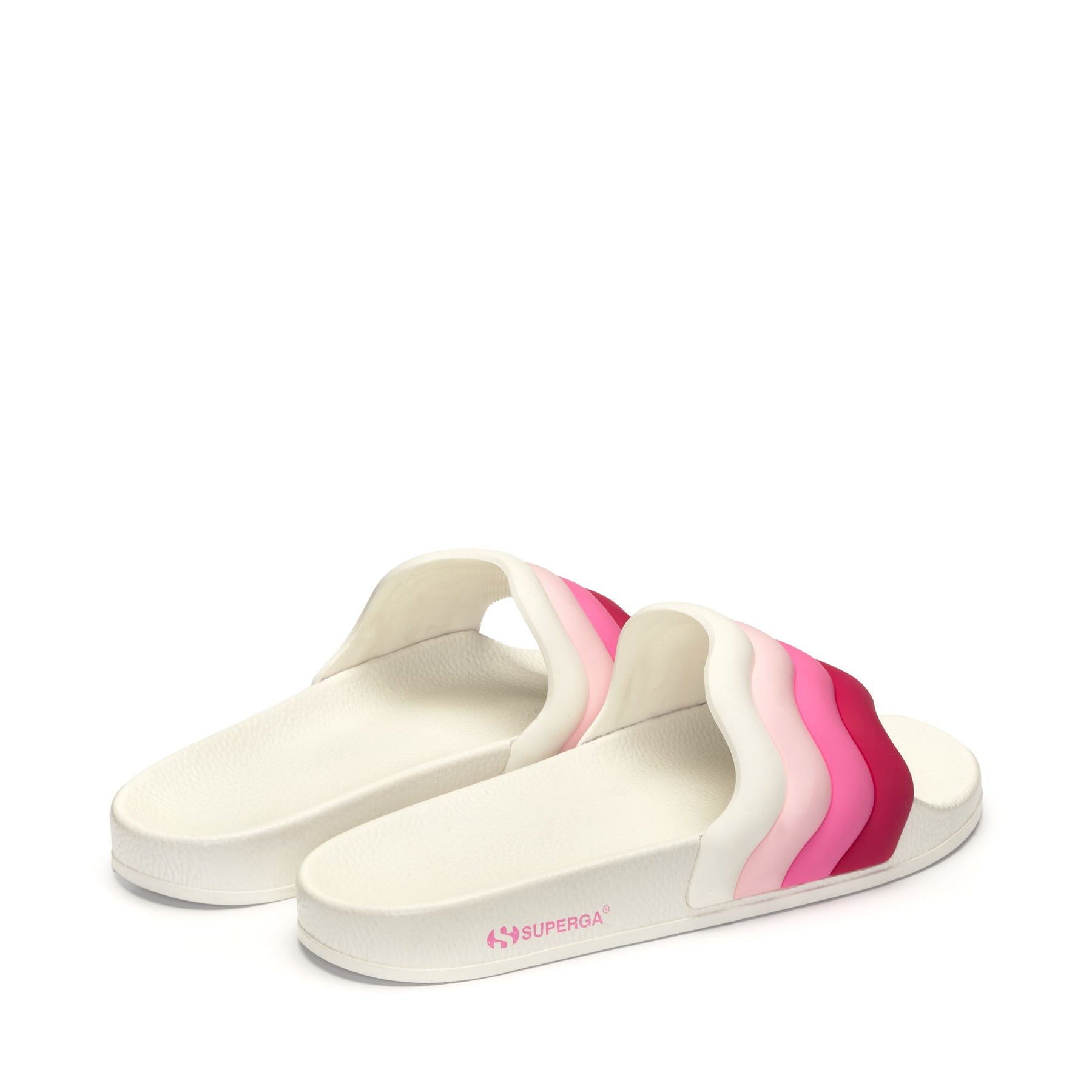 Superga 1908 SLIDES CURLY PADDED STRIPESWHITE-SHADED PINK Sconto