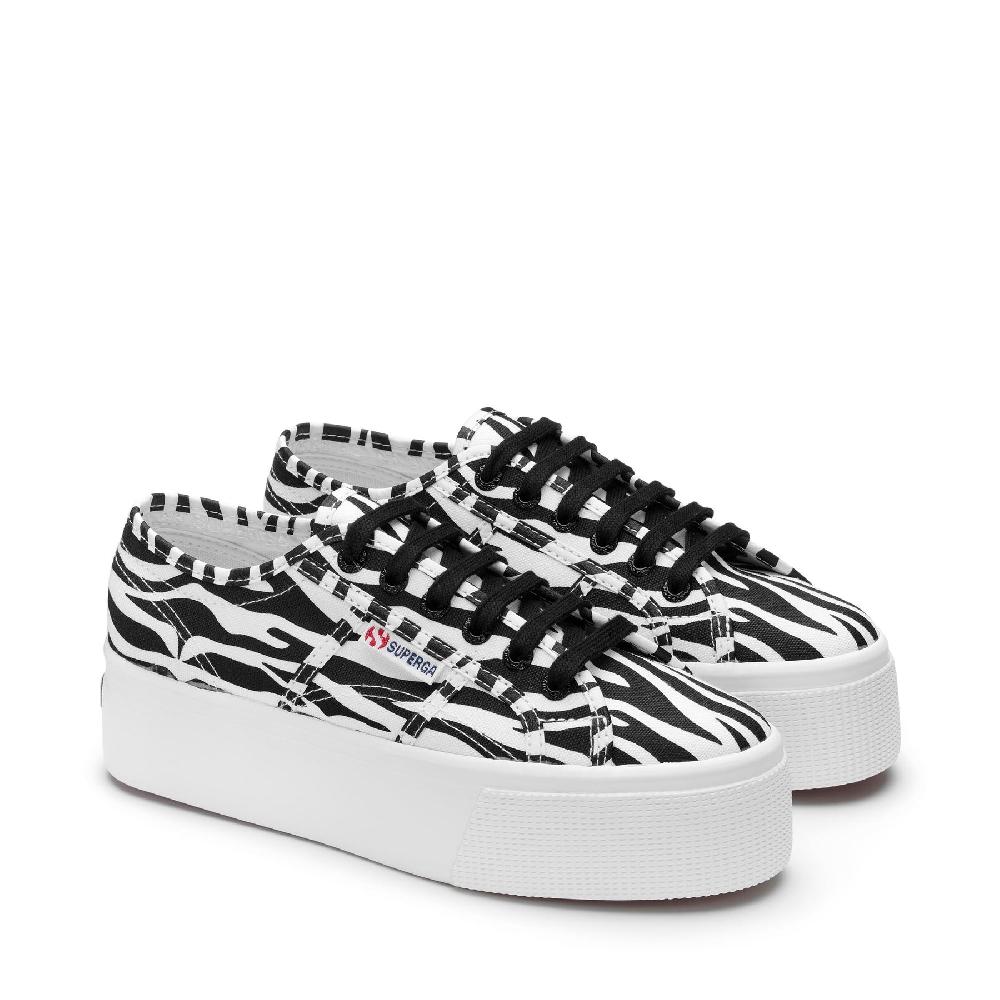 Superga 2790 PRINTBIG ZEBRA-WHITE BLACK Offerta