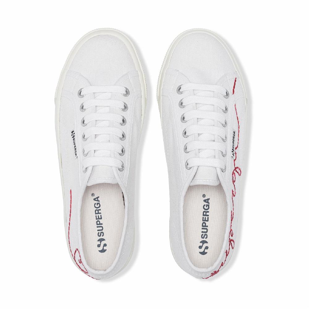 Superga 2790 RED EMBROIDERYWHITE-RED FLAME FAVORIO Promozione Limitata