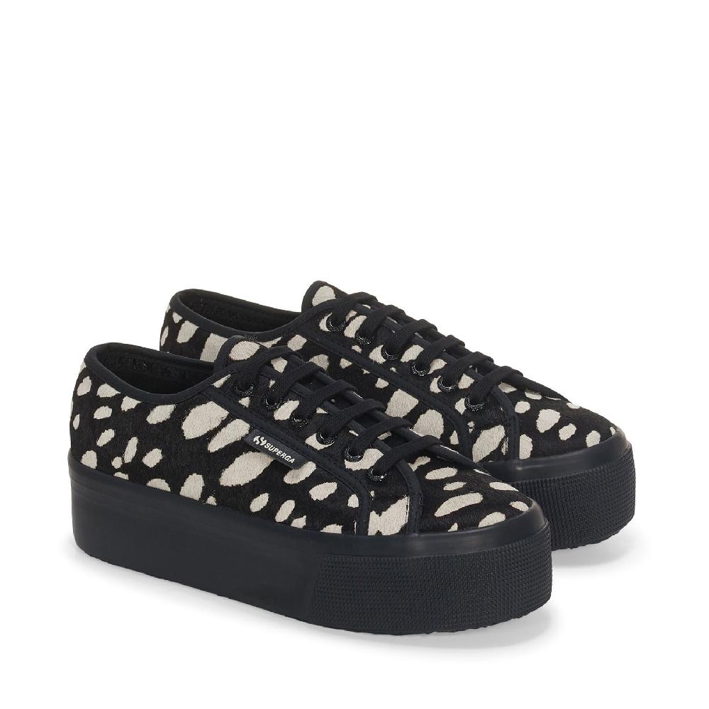 Superga 2790 DK DALMATIAN CALF HAIRBLACK-BEIGE Shopping Online