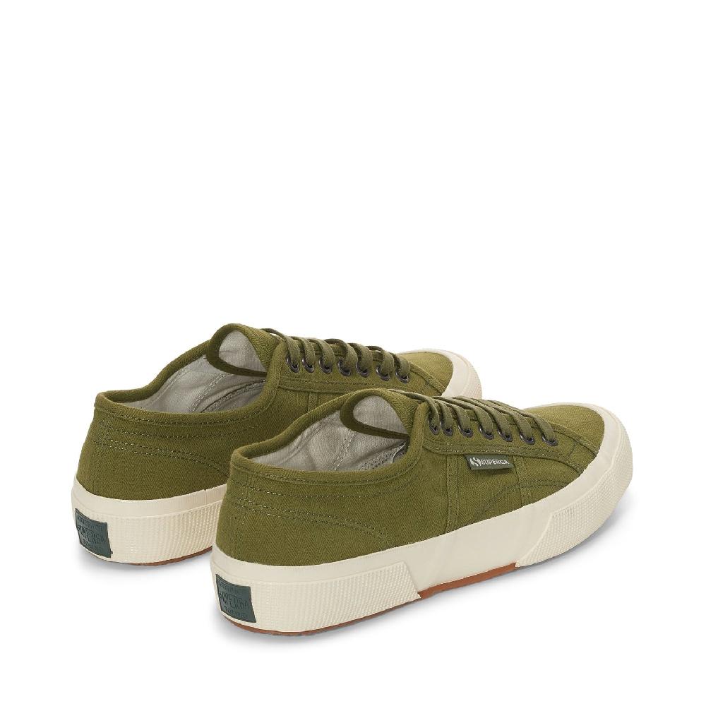 Superga 2750 OG HERRINGBONEGREEN-OFF WHITE In Saldo