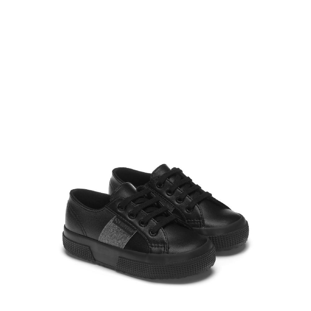 Superga 2750 KIDS SYNTHETIC MATERIAL GLITTERTOTAL BLACK Outlet