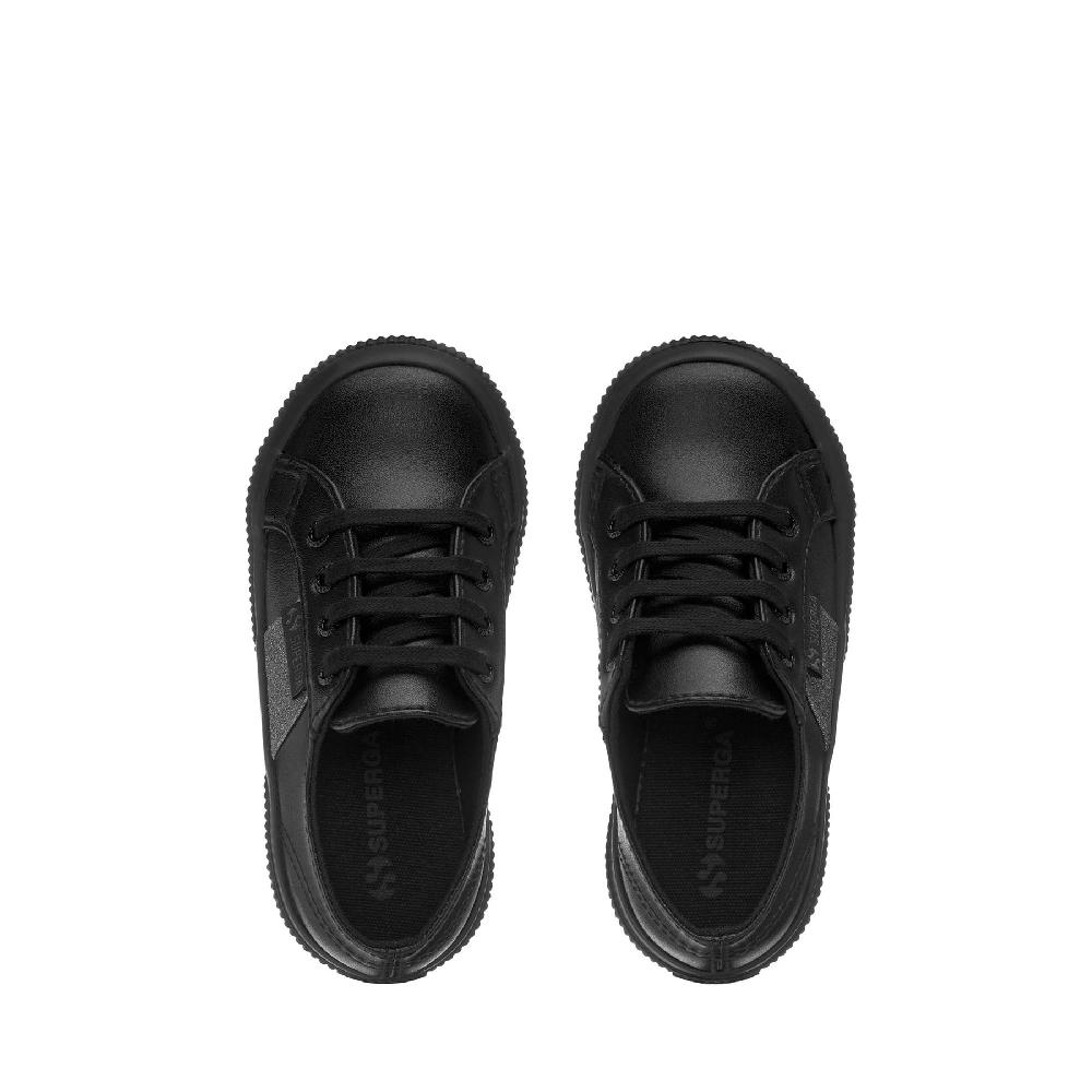 Superga 2750 KIDS SYNTHETIC MATERIAL GLITTERTOTAL BLACK Outlet