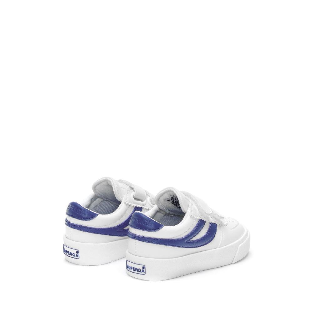 Superga 2846 KIDS SEATTLE STRAPS VEGAN MATERIALWHITE-BLUE ROYAL Spedizione Gratuita