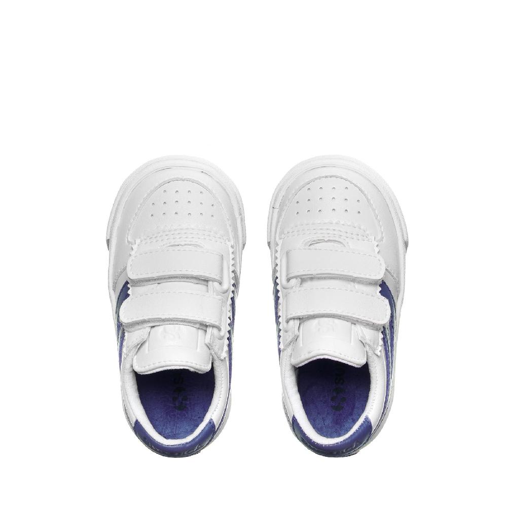 Superga 2846 KIDS SEATTLE STRAPS VEGAN MATERIALWHITE-BLUE ROYAL Spedizione Gratuita