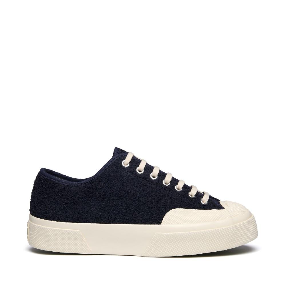 Superga 2432 WORKS HAIRY SUEDENAVY-OFF WHITE Rilascio limitato