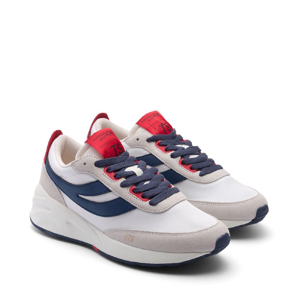 Superga 4089 TRAINING 9TS SLIMWHITE AVORIO-NAVY-RED Ultimi due giorni