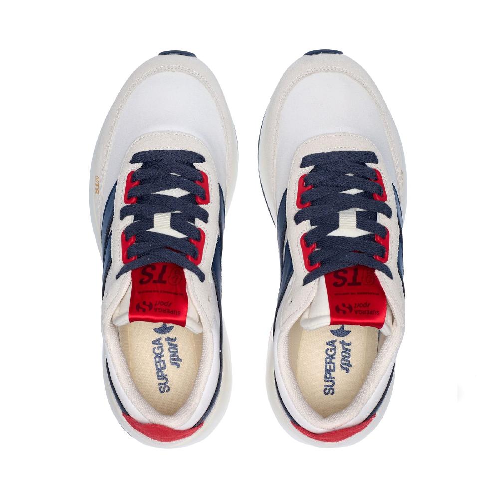 Superga 4089 TRAINING 9TS SLIMWHITE AVORIO-NAVY-RED Ultimi due giorni