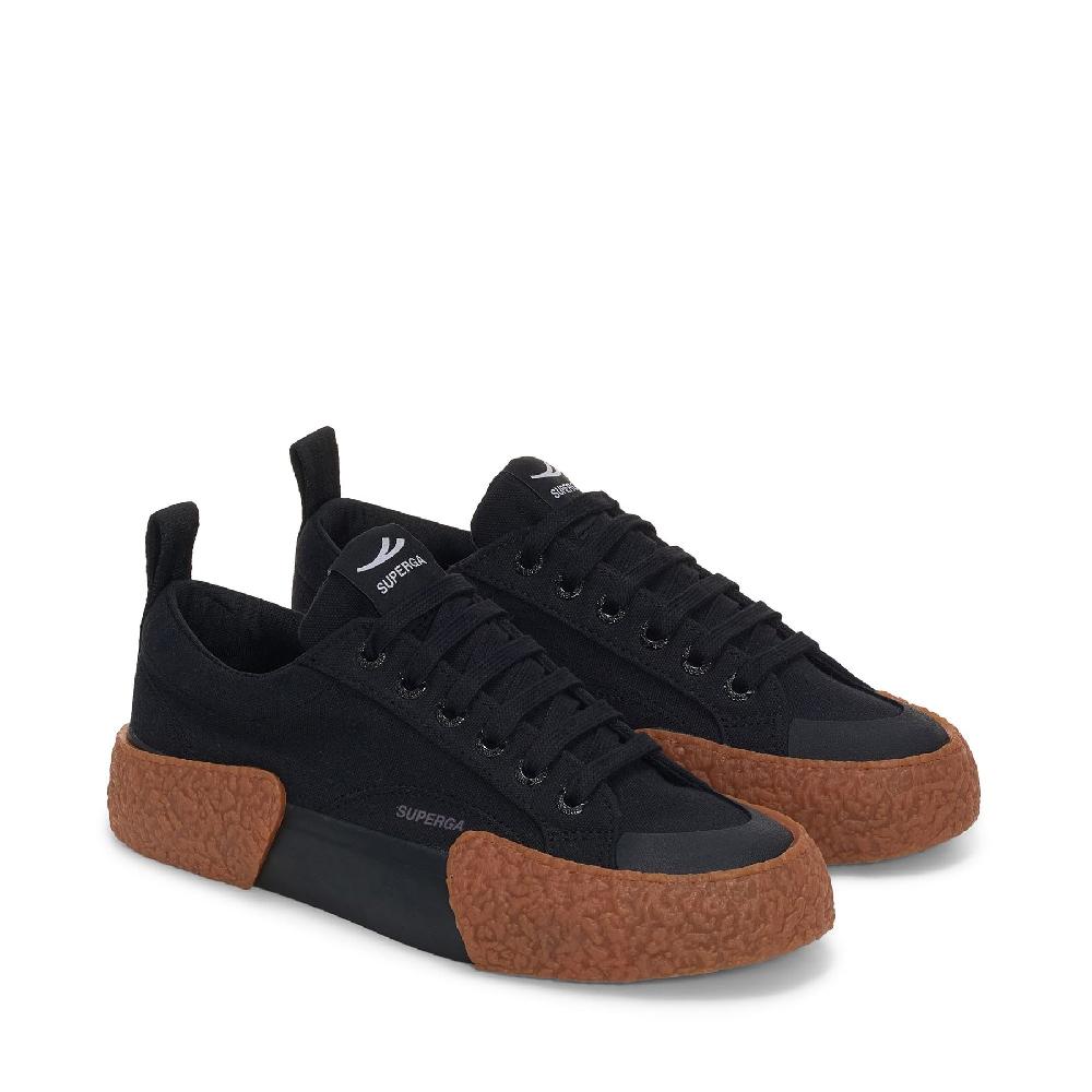 Superga 2660 STRIPE BIG BUMPERSBLACK-GUM Fino al 50% di sconto