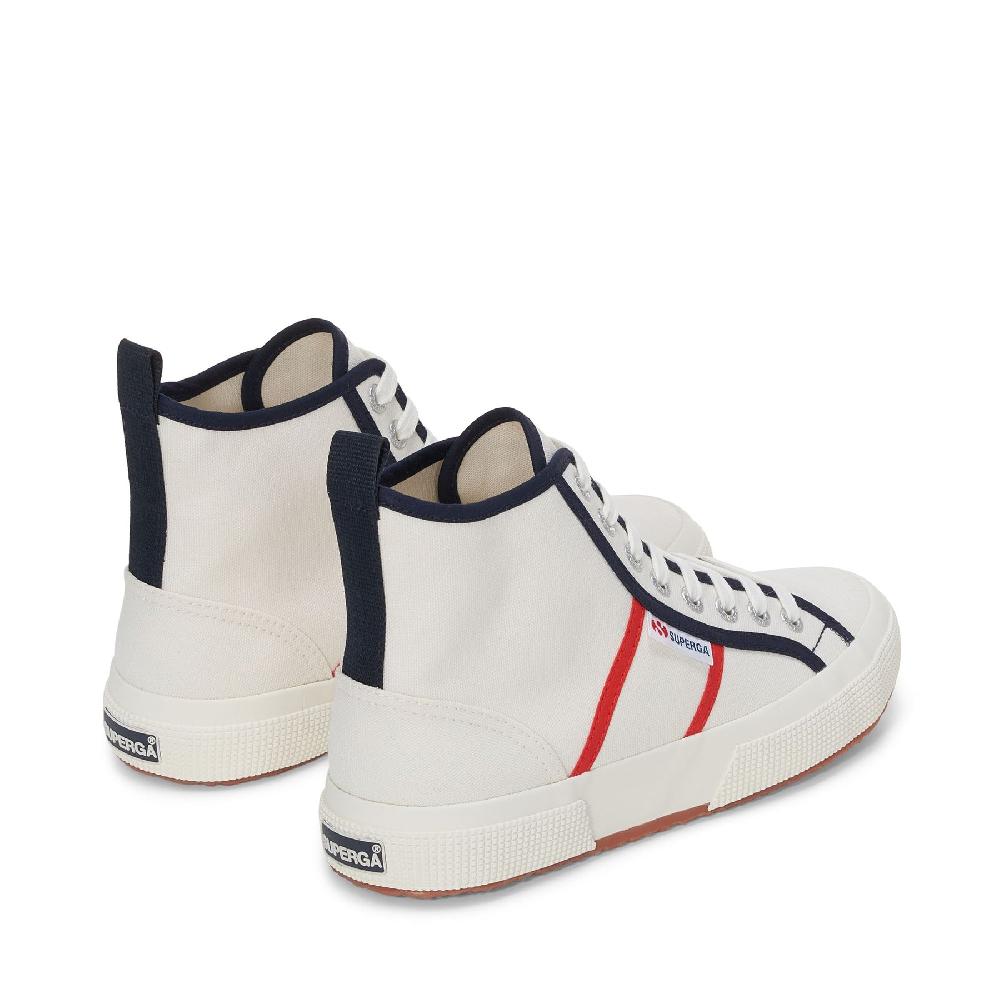 Superga 2750 MID COLORBLOCKINGWHITE AVORIO-BLUE NAVY-RED Fino al 60% di sconto