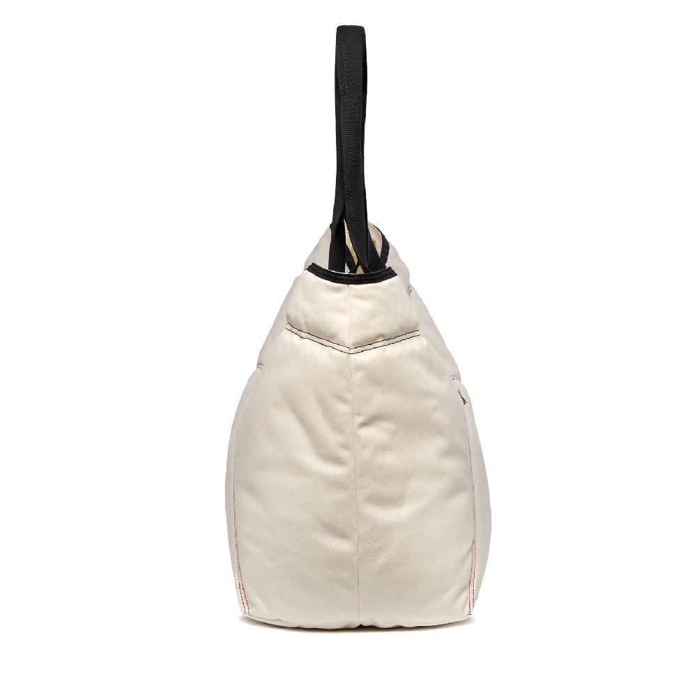 Superga MAXI PADDED WAXED CANVAS TOTE BAG COLORBLOCKWHITE AVORIO-NAVY-RED Duty-free