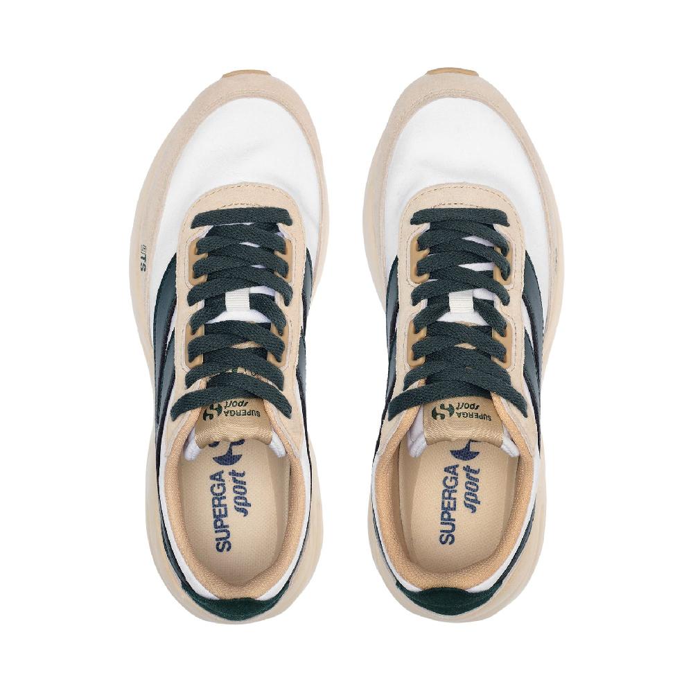 Superga 4089 TRAINING 9TS SLIMWHITE-BEIGE NATURAL-GREEN DK FOREST-BEIGE LT Sconto
