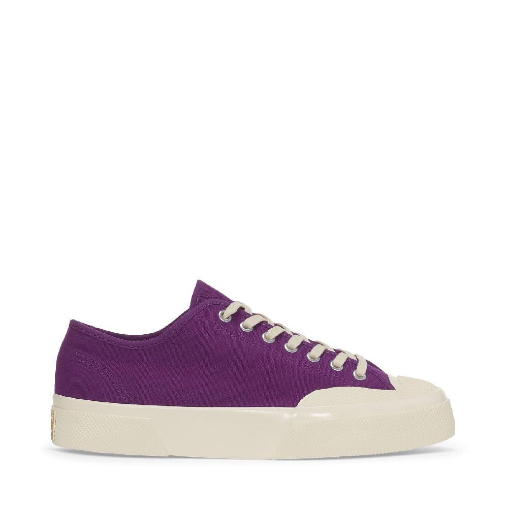 Superga 2432 WORKS LOW CUT COTTON CANVASPURPLE-OFF WHITE Online