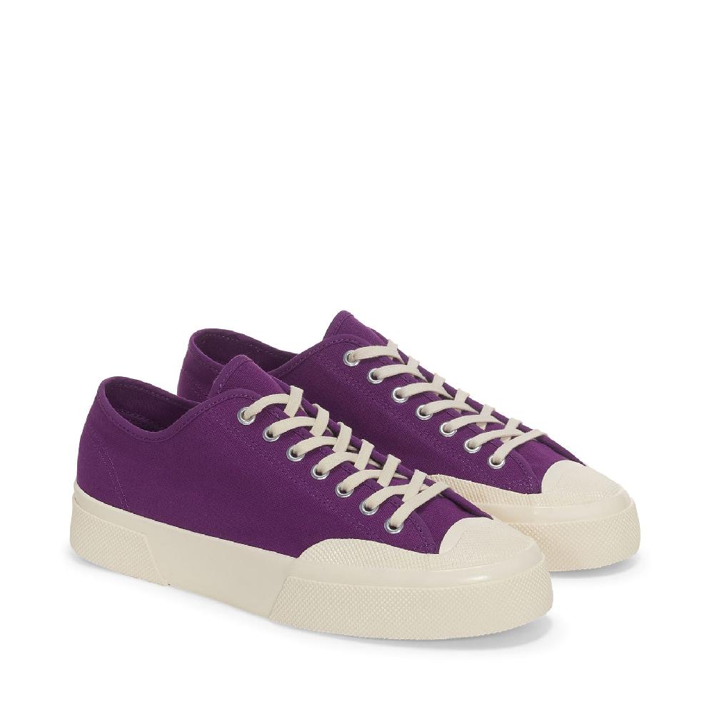 Superga 2432 WORKS LOW CUT COTTON CANVASPURPLE-OFF WHITE Online