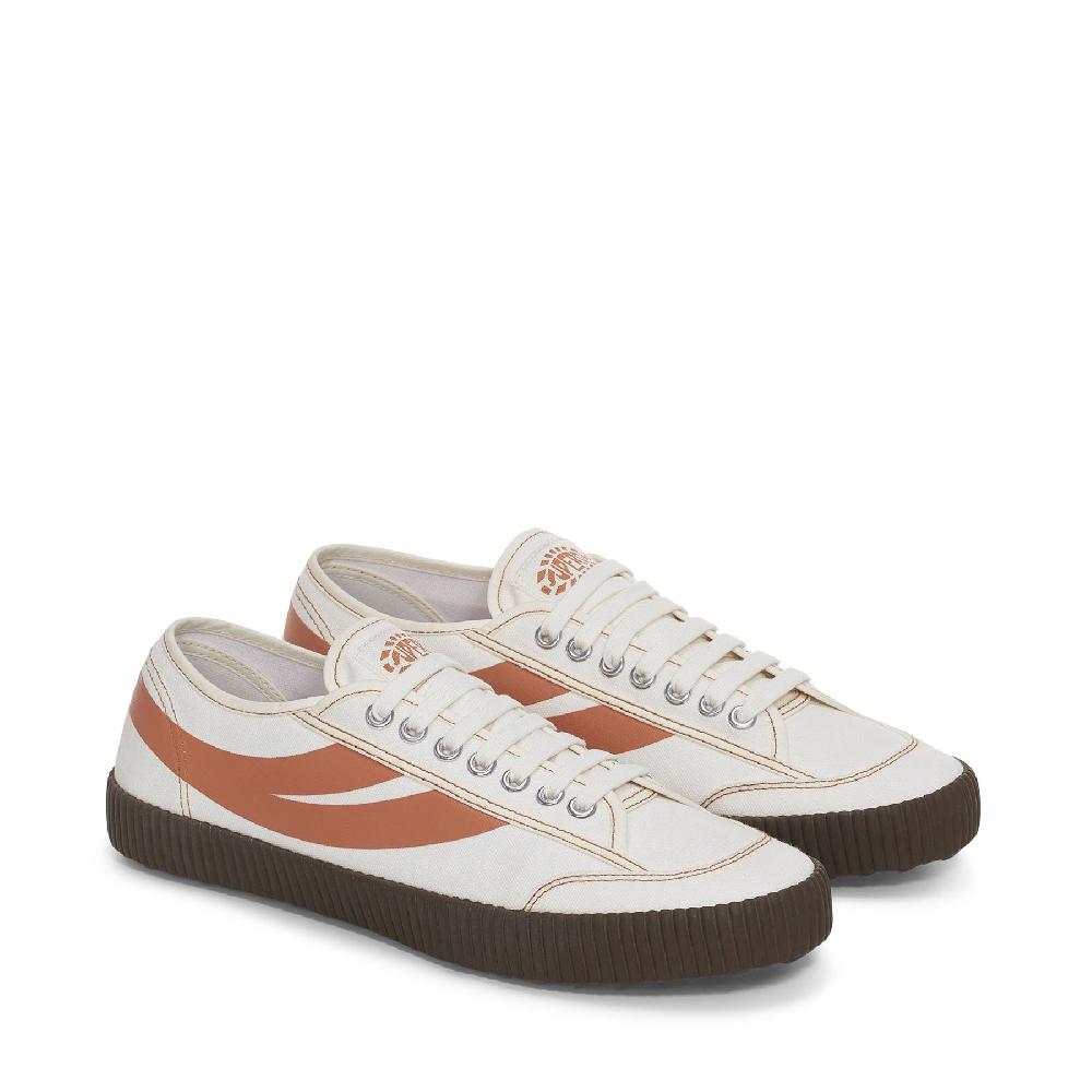 Superga 2619 ST 1WHITE AVORIO-BROWN LEATHER Offerte esclusive