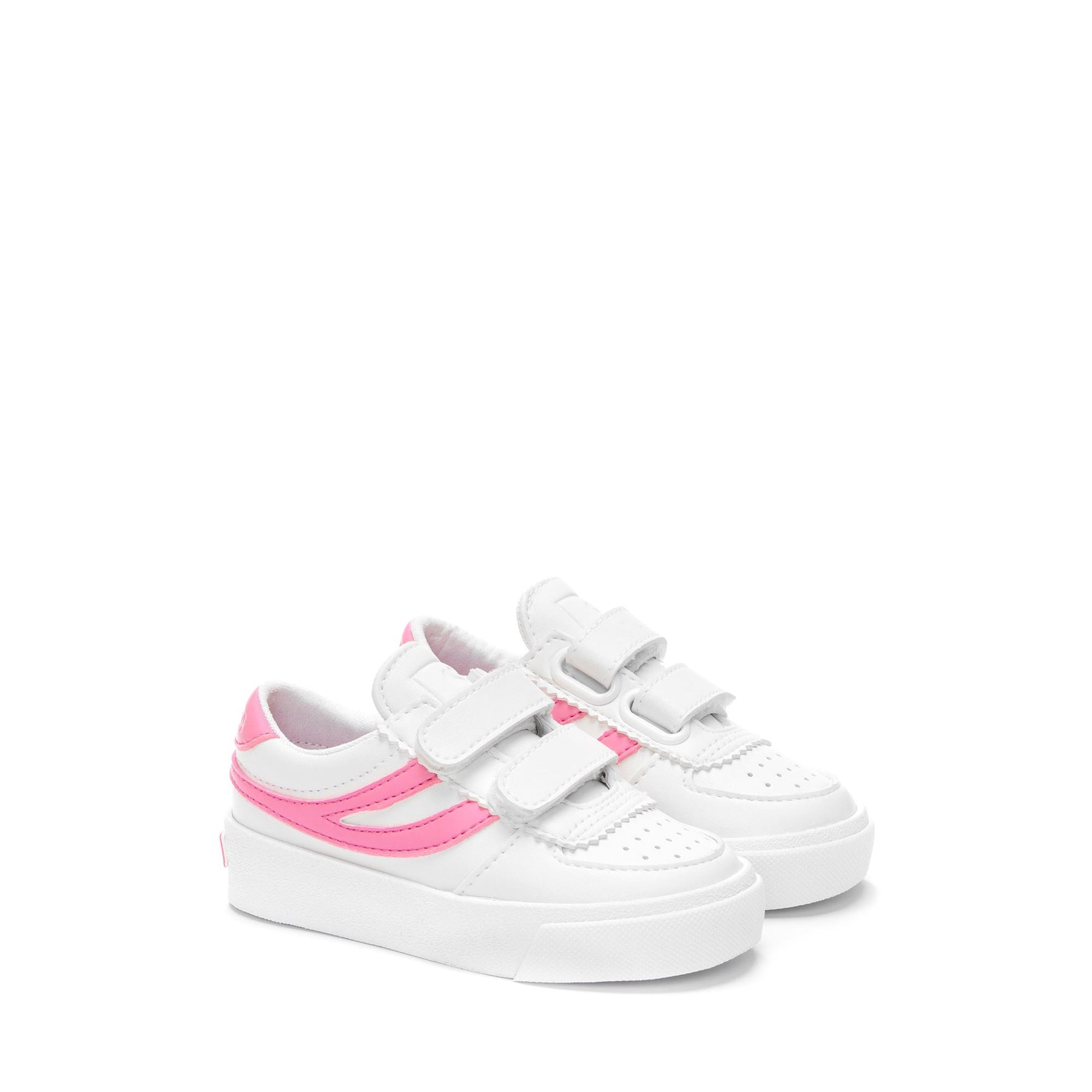 Superga 2846 KIDS SEATTLE STRAPS VEGAN MATERIALWHITE-NEON PINK Soddisfazione Garantita