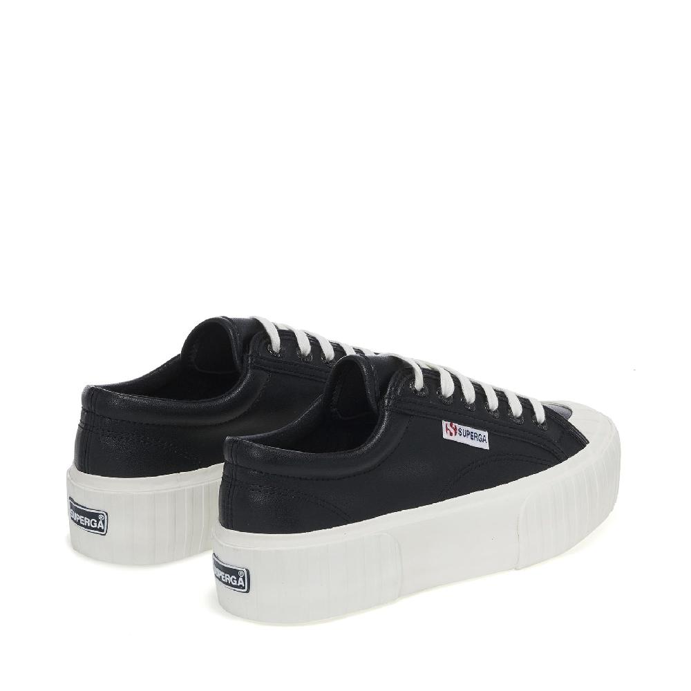 Superga 2631 STRIPE PLATFORM VEGAN MATERIALBLACK-WHITE AVORIO Offerte
