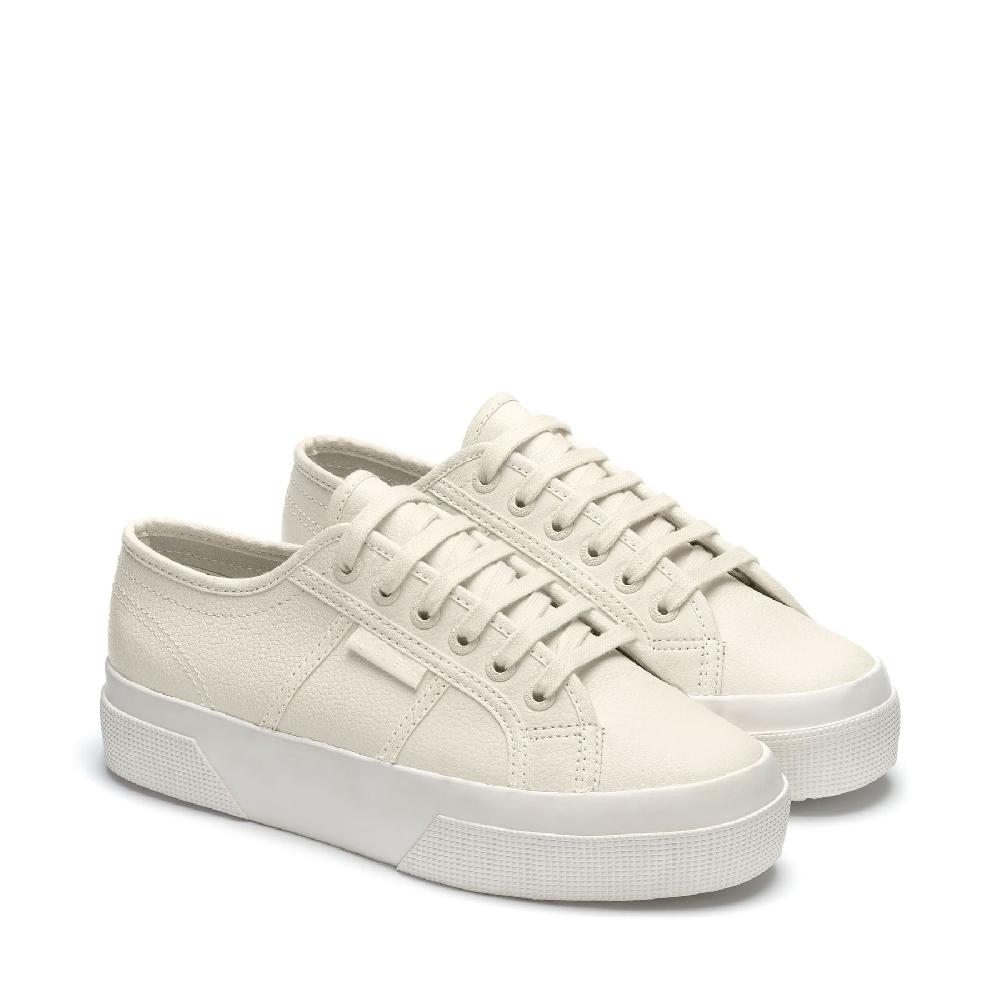 Superga 2740 PLATFORM TUMBLED LEATHERBEIGE NATURAL-FAVORIO Offerte stagionali