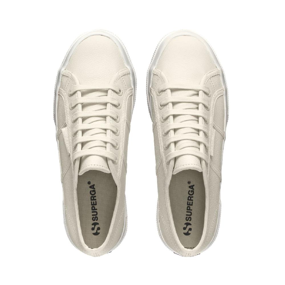 Superga 2740 PLATFORM TUMBLED LEATHERBEIGE NATURAL-FAVORIO Offerte stagionali