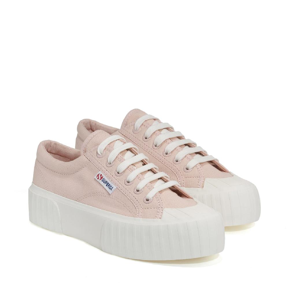 Superga 2631 STRIPE PLATFORMPINK SKIN-F AVORIO Prezzo basso