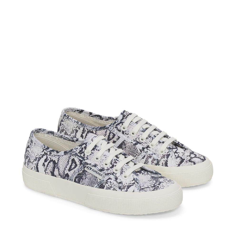 Superga 2750 PRINTWHITE AVORIO-NAVY SNAKE Promozione temporanea