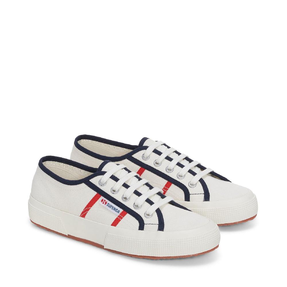 Superga 2750 COLORBLOCKINGWHITE AVORIO-BLUE NAVY-RED Fino al 50% di sconto