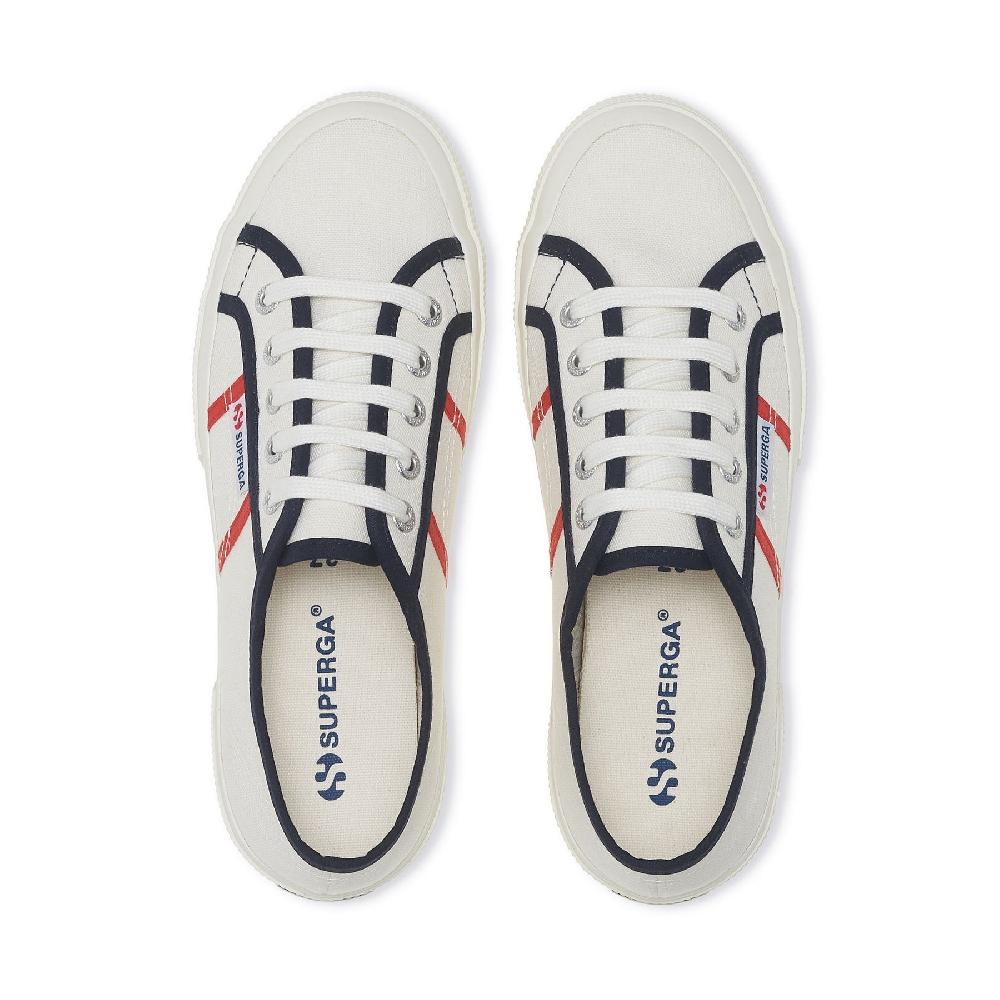 Superga 2750 COLORBLOCKINGWHITE AVORIO-BLUE NAVY-RED Fino al 50% di sconto