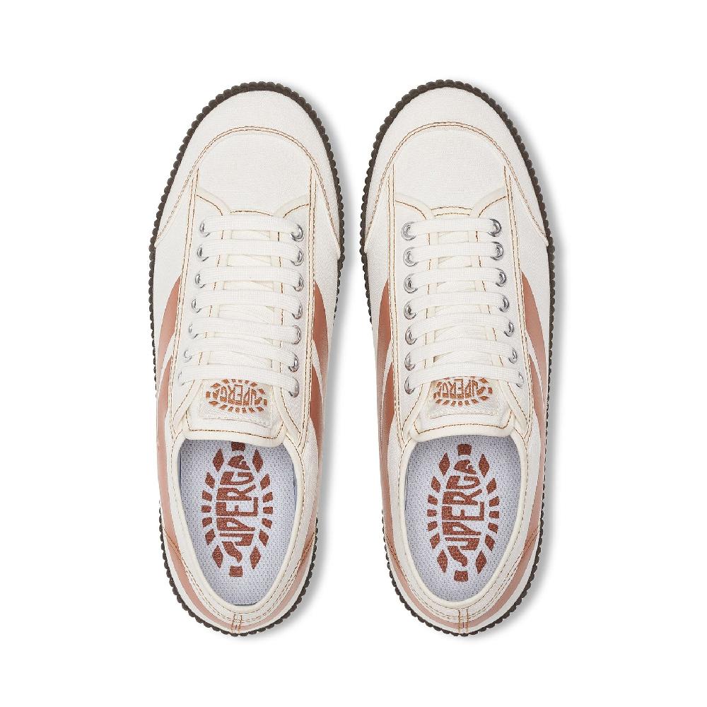 Superga 2619 ST 1WHITE AVORIO-BROWN LEATHER Fino al 65% di sconto